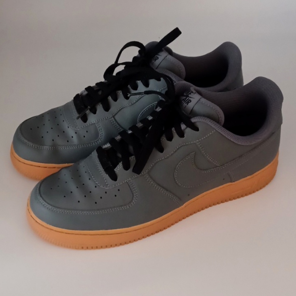 Nike Air Force 1 Men's Low ID By You Gum Sole Shoes CT7875-994 SZ 11 Gray Black